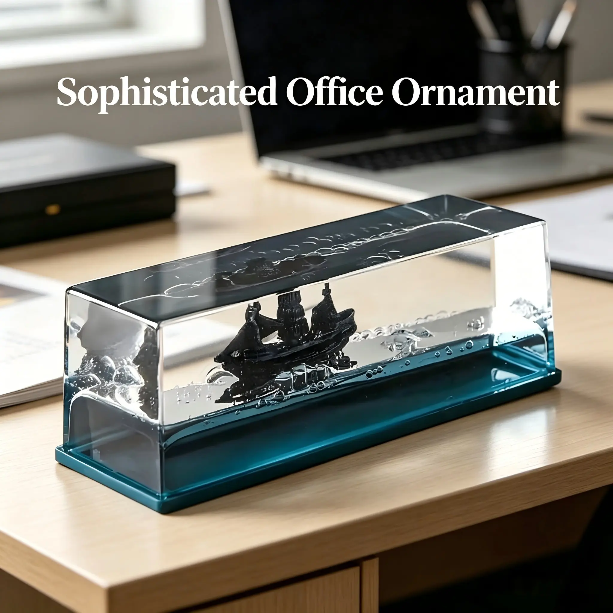 Floating Acrylic Ship Fluid Bottle, Modern Desktop Ocean Decor, Romantic Valentine's Gift, Ideal for Home Office, Perfect for Holidays, Modern Home Decoration, Creative Modern Decoration