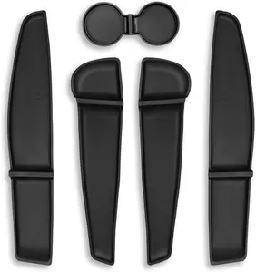 Door Side Pocket Storage Box & Cup Holder Insert Liners for 2026 Tesla Model Y Juniper – 5‑Pack TPE Front & Rear Door Organizer Tray with Partition Design – Custom Fit Accessories (Black)