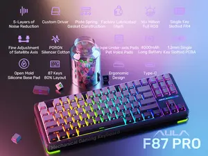 AULA F87 Pro Keyboard, Tri-Mode Bluetooth/2.4GHz/USB-C Gasket Hot Swappable Custom Mechanical Keyboard, Pre-lubed Reaper Switch, Side Printed PBT Keycaps 75% TKL Wireless RGB Backlit Gaming Keyboard