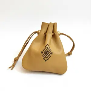 Leather Pouch, Handmade Drawstring Bag for Coins, Jewelry & Keepsakes