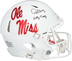 Archie Manning Ole Miss Rebels Autographed Riddell White Alternate Speed Authentic Helmet with "Hotty Toddy" Inscription - Fanatics Authentic Certified