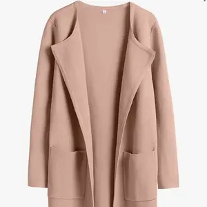 ANRABESS Women's Open Front Knit Lightweight Cardigan Casual Long Coatigan Sweater Lady Jacket Coat 2024 Fall Outerwear Classy Fashion Gorgeous Knitwear