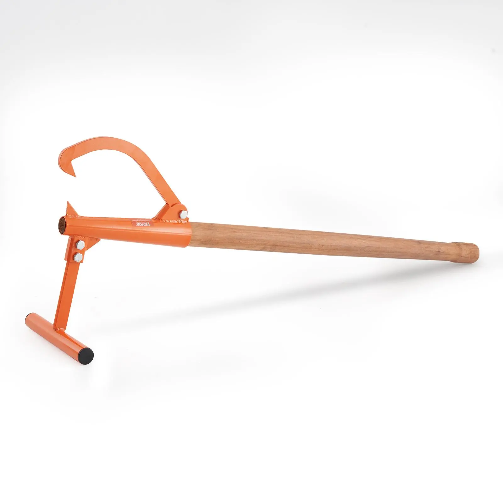 VEVOR Timberjack Heavy-Duty Log Lifter, 46.5 in Height with Wooden Handle, Adjustable Cant Hook & Roller, Logging Tool for Max 15 in Dia Loads, Rolling & Cutting Support