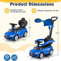 Licensed Mercedes Benz 3 IN 1 Blue w/Canopy