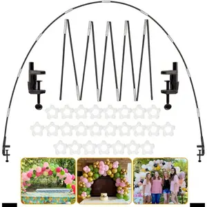 Adjustable Table Balloon Arch Kit, Black Balloon Stand Set for Wedding Birthday Graduation Party Decorations