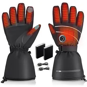 10000mAh Heated Gloves, 4-Heat  Control Rechargeable Winter Gloves