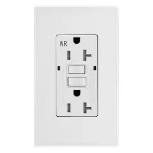 GFCI Outlet WR Weather Resistant Tamper Resistant TR Receptacle Self-Test with LED Indicator, 20Amp 125 Volt Screwless Wallplate Included ETL Listed