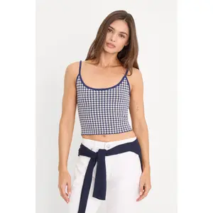 THE KEEPSAKE TANK | NAVY GINGHAM