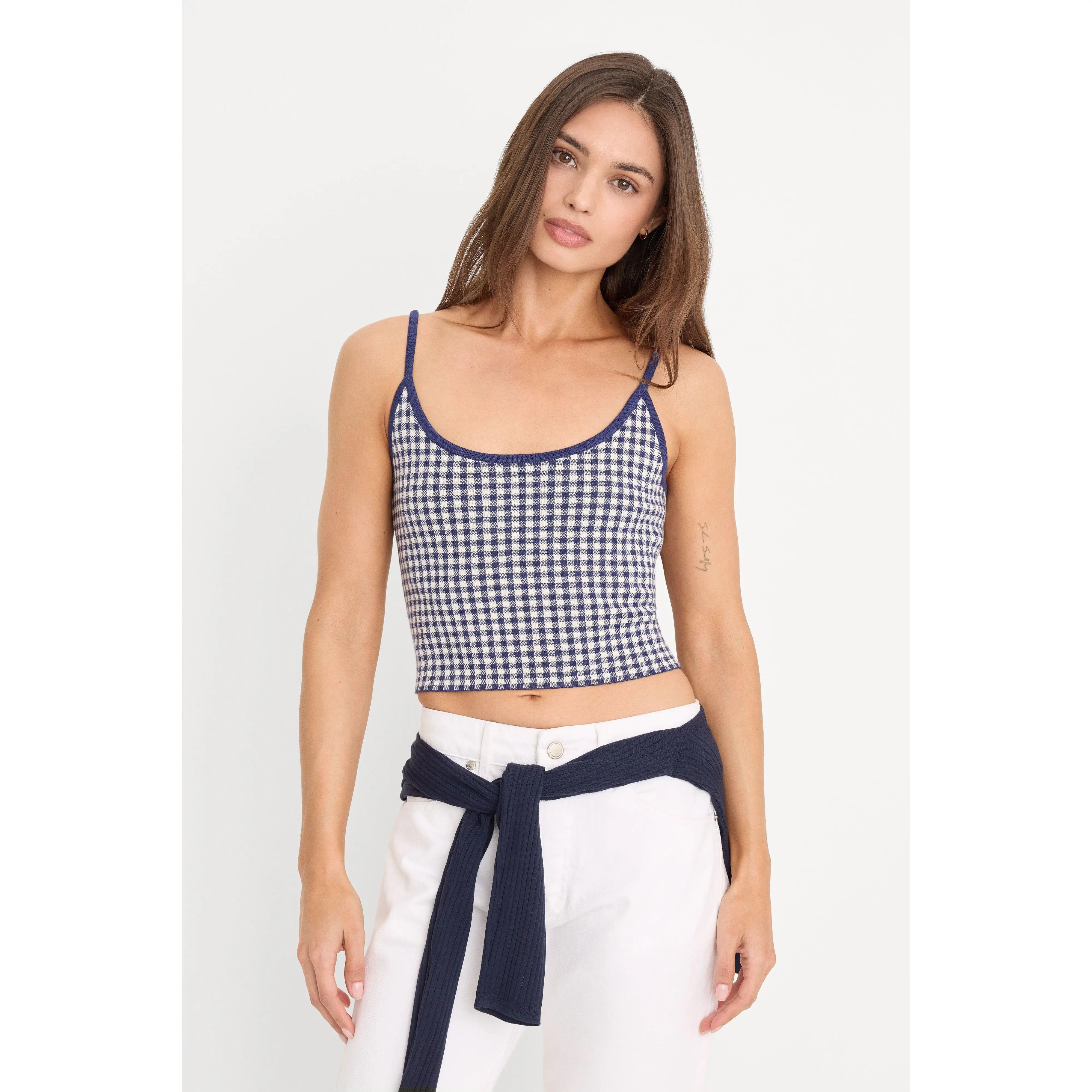 THE KEEPSAKE TANK | NAVY GINGHAM
