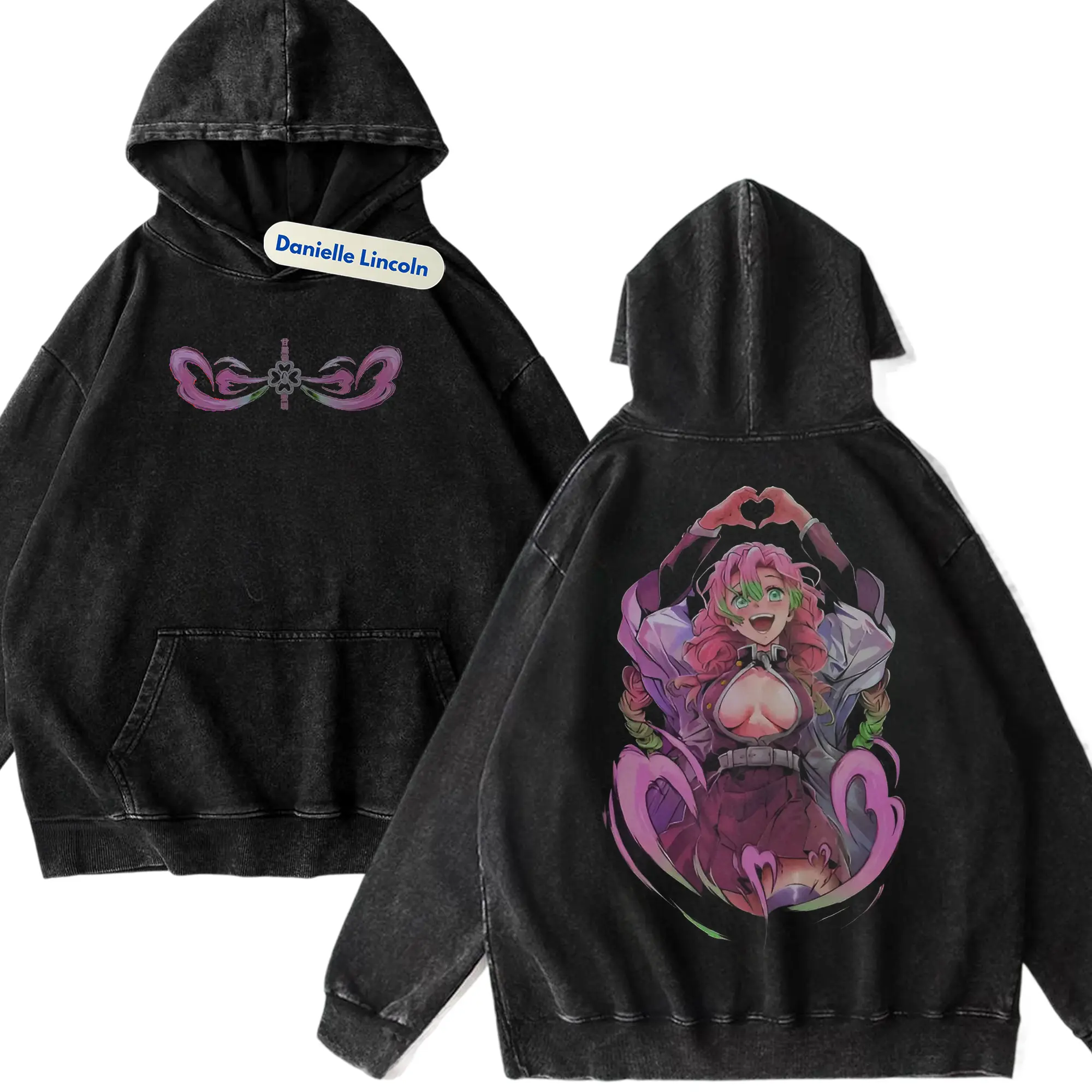 Mitsuri 2 Sided Graphic Demon SLayer Anime Hoodies Gift For Fan Manga, Gift For Men, Gift For Women, Crew Neck T-shirt, Trending T-shirt