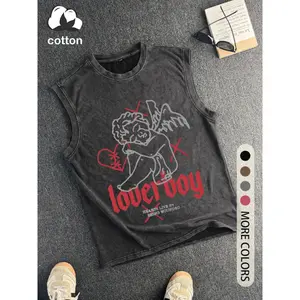 Cotton Retro Distressed Men's Sleeveless Round Neck Fashion Top, Casual Summer Wear, Fitted Design for Stylish Look funny irish shirt 67 shirt