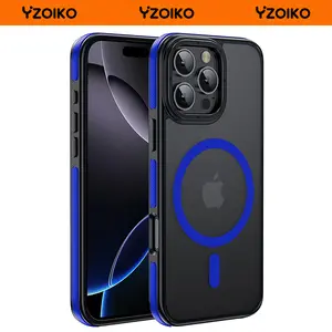 YZOIKO Strong Magnetic Magsafe-Compatible Case for iPhone 16 Pro Max 6.9 inch - 10Ft Military-Grade Protection, Shockproof Slim Thin Blue Bumper, Smartphone Cellphone Handheld Devices Accessories