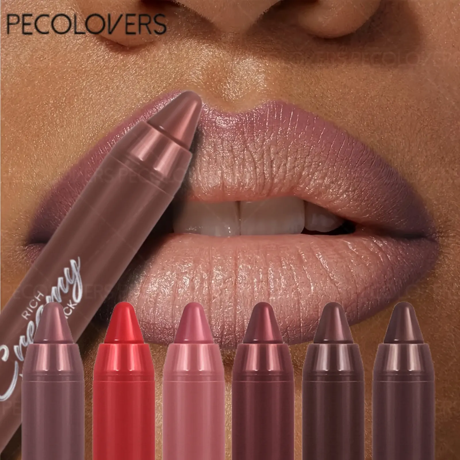 6pcs/set Waterproof Matte Lipstick Pen Makeup Smooth Texture Intensely Pigmented Lipsticks Long Lasting Smudge-Proof Lipstick Crayon Perfect for Holiday Dates