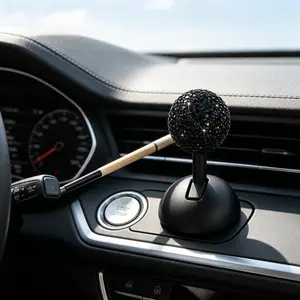 Full Diamond Ball Car Key Rod, Luxurious Minimalist Style, Sparkling Anti-Slip Decoration, Suitable for One-Button Start, Interior Upgrade