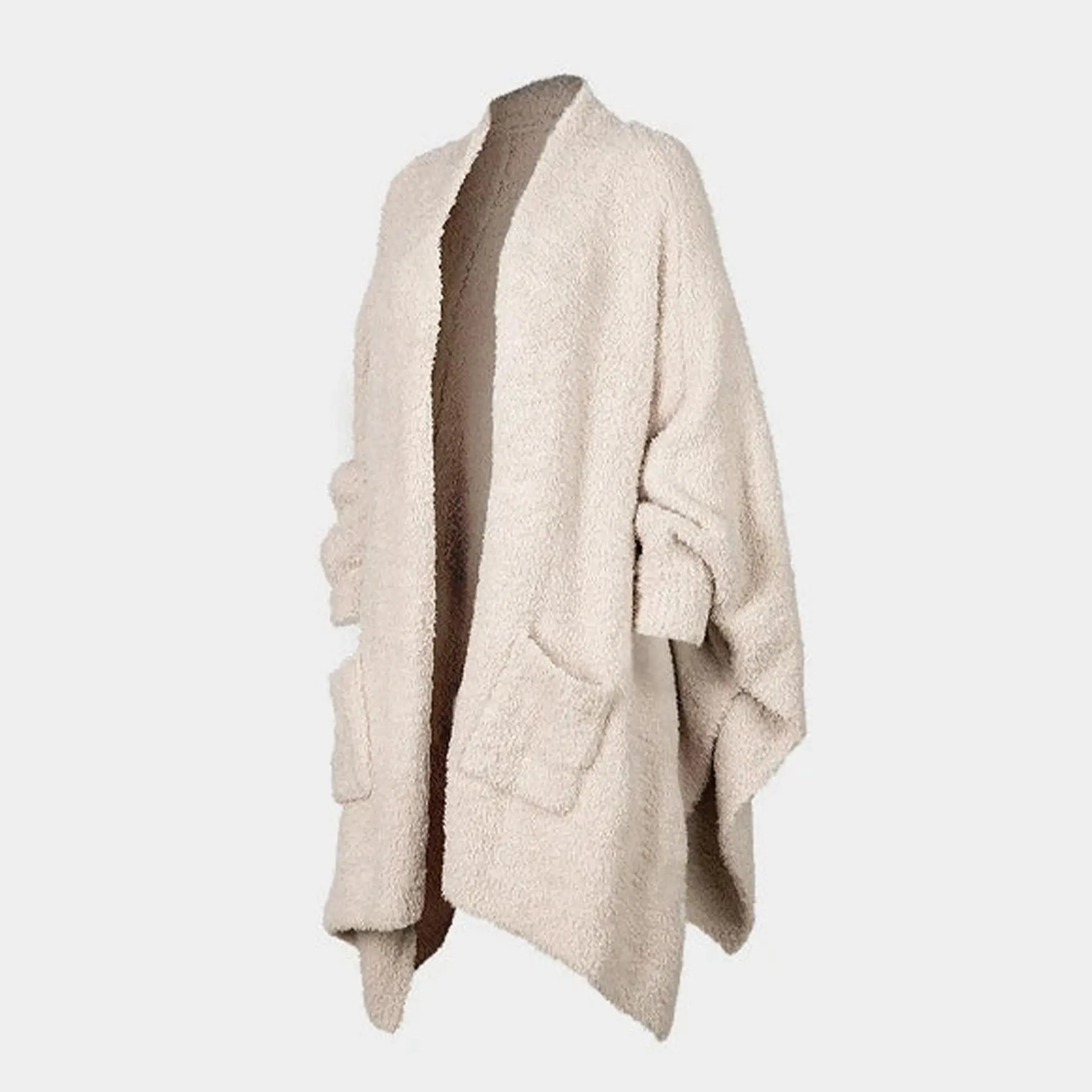 Duyang Wearable Blanket Soft Plush Hooded Cloak Wrap Unique Cozy Shawl for Office Warm Throw Cape for Watching TV Adults Wearable Poncho Blanket
