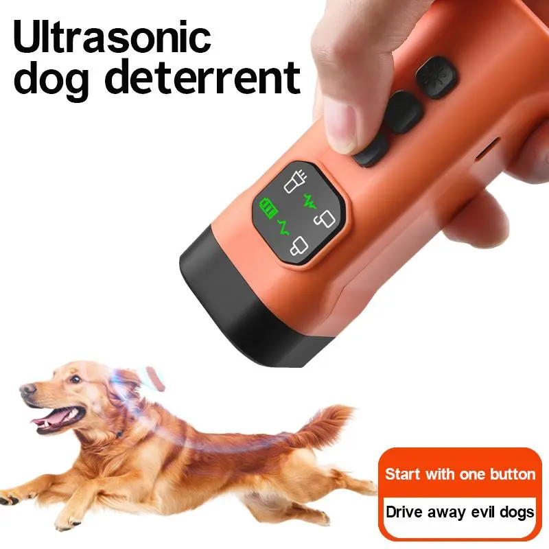 Ultrasonic Dog Bark Stopper Training Aid - Plastic Body, LED Lights, Long-Range Control for Quiet Training & Sound Redirection to Create a Calmer Home