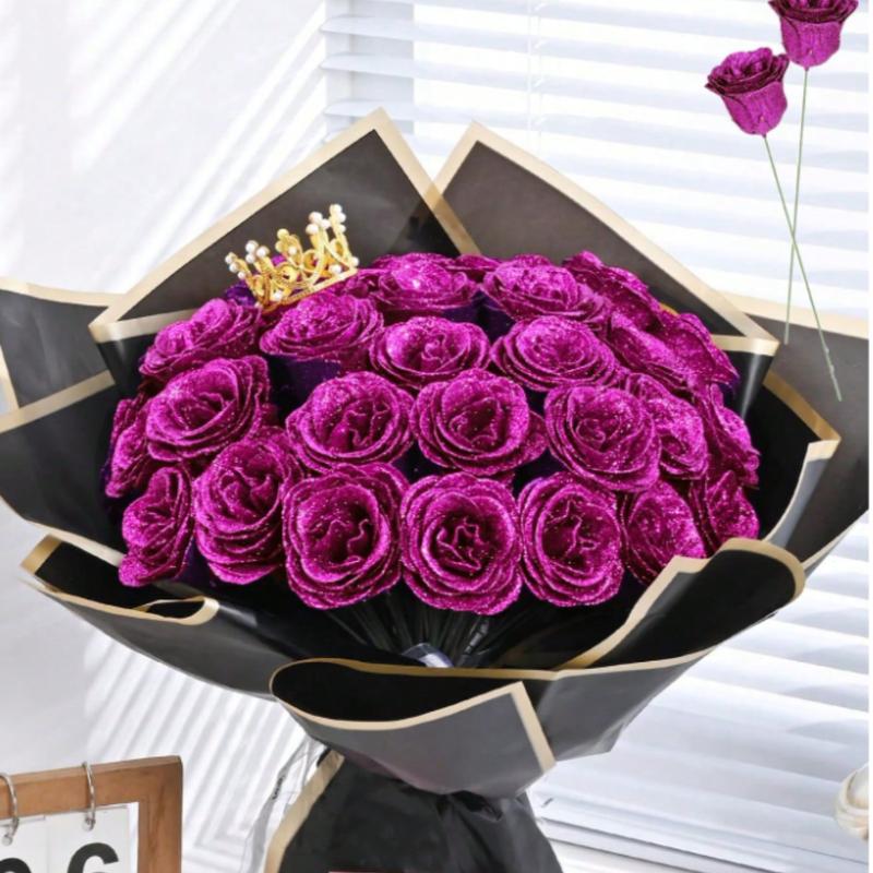 Sparkling Artificial Rose Bouquet – 20 Roses Set (2.76 inch)