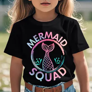 Mermaid Birthday Squad Party Matching s Kids Funny Aesthetic Graphic Kid T-Shirt Casual Kid T Shirts Street Style Tees Tops for Kid