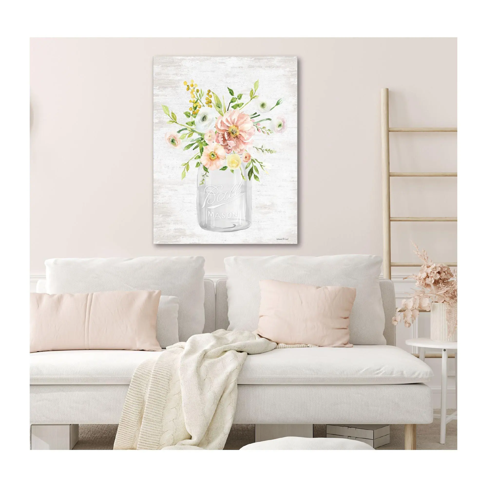 Courtside Market Spring Floral Bouquet Blush 30x40 Canvas Wall