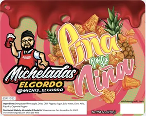MICHIS EL GORDO DEHYDRATED PINEAPPLE WITH CHAMOY, 6 OUNCES Sweet Candy