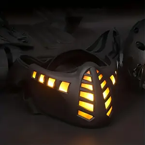 LED Cyberpunk Cool Sci-Fi Futuristic Mask, Full-Face Mask - Ideal for cosplay and photography props, bar and club party supplies, gifts and collectibles, breathable for men, Halloween and music festival accessories