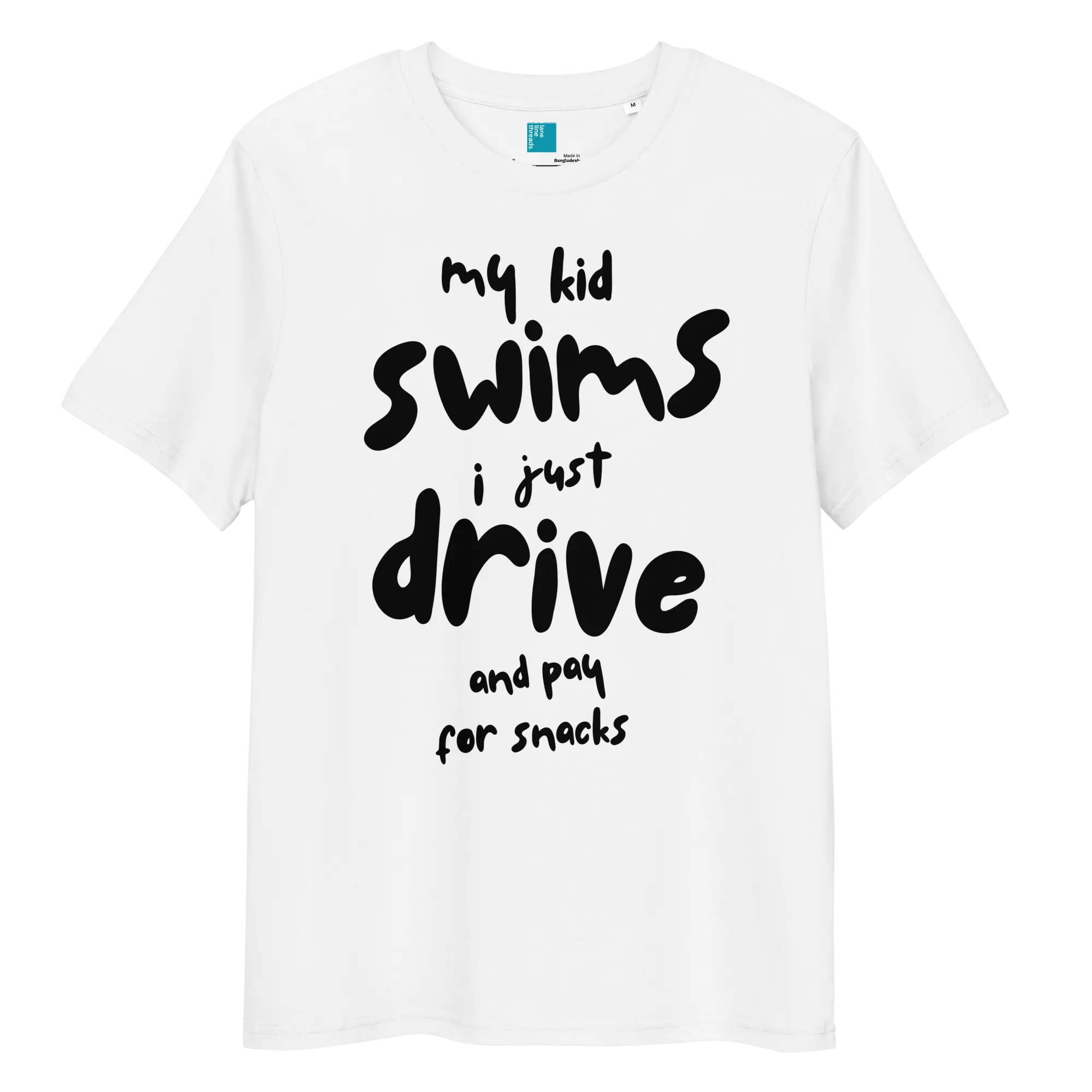 Women's Soft Organic Cotton Short-Sleeve Round Neck Graphic Tee - Casual Lady Top with Playful Slogan, Breathable Fit for Swim Parents, Shortsleeve, Tshirt