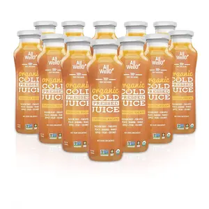AllWellO Organic Cold Pressed Juice Drinks with Real Fruits and Vegetables Gluten Free Non-GMO Healthy Juices No Preservatives No Sugar Added (TROPICAL ESCAPE, 12 Pack)
