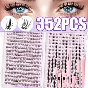 DIY Eyelash Extension Kit, Large Capacity, Multiple Styles, Professional and Beginner Friendly, Easy Home Use, Full Set Lashes Starter Kit