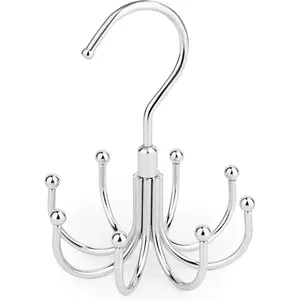 2 Pack Belt Hanger, Space Saving Belt Organizer for Closet, Max 48 Storage Capacity, Rotating Belt Rack Closet Organizers and Storage for Hanging Belt, Ties, Silver