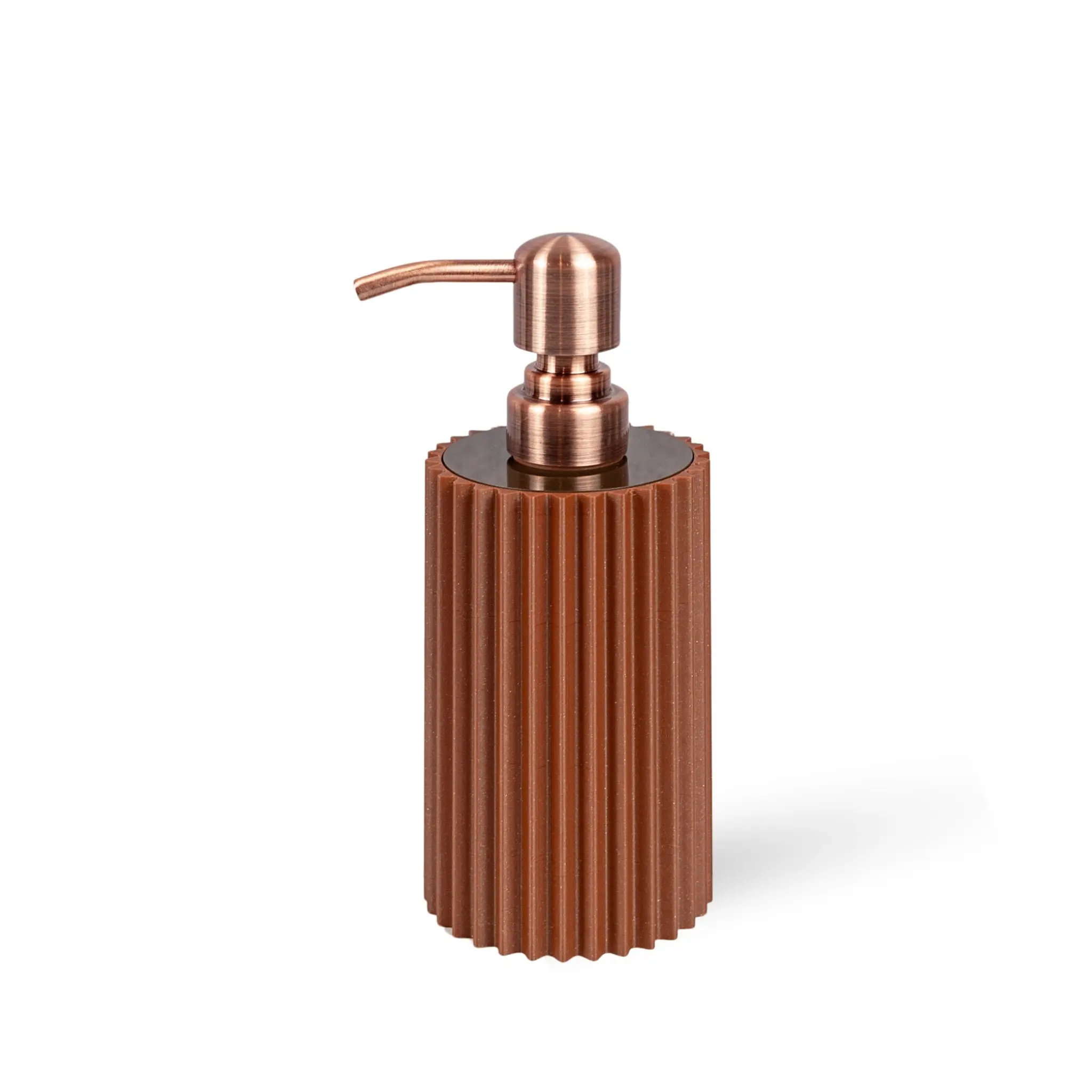 Bronze Espresso Ribbed Soap Dispenser –  10 oz With Gold Stainless Steel Pump Colorful Plastic For Kitchen or Bathroom