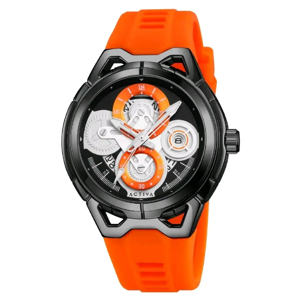 Invicta Activa Orange with silicone band. New in box! Activa by Invicta AD009-007 Multi-function Orange Rubber  main image 2