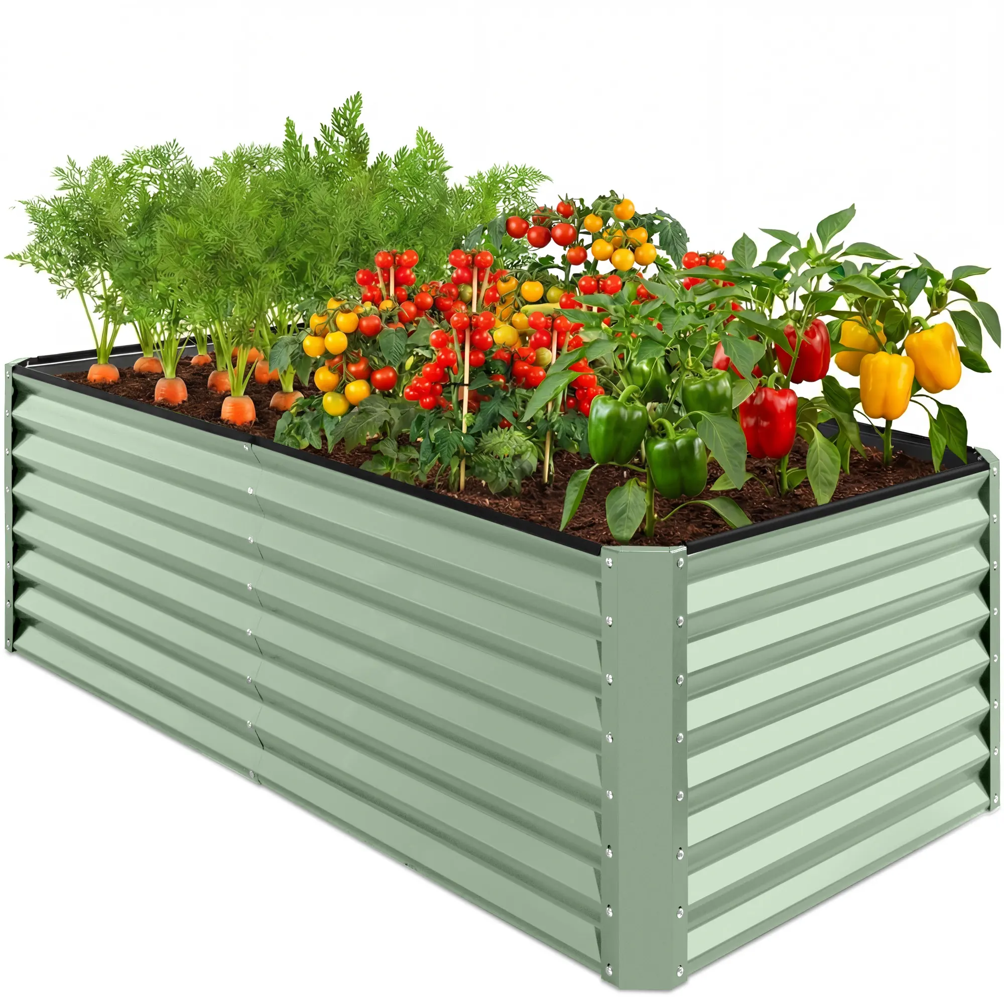 Best Choice Products 6x3x2ft Outdoor Metal Raised Garden Bed for Vegetables Flowers Herbs
