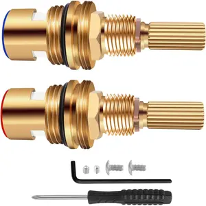 1-001 & 1-002 Ceramic Valve Set Replacement Hot and Cold Widespread Cartridge Brass Construction