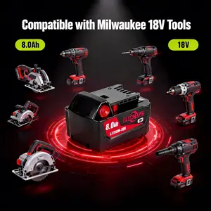 8000mAh Lithium-ion Replacement Battery — High-Capacity, Long-Lasting Power for 18V Cordless Power Tools