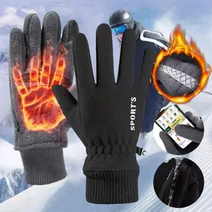 Women Winter Ski Gloves Men Cycling Bike Gloves Warm Polar Fleece Gloves Windproof Waterproof Touch Screen Thermal Ski Gloves