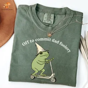 Dad Frog Shirt, Off to Commit Dad Foolery TShirt, Funny Frog Scooter Gift For Dad, Funny Dada Shirt, Pregnancy Announcement Tee, Fathers Day Gift - Squirrel Corner
