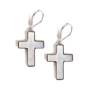 Always Blessed Sterling Silver Pearl Cross Earrings | Christian Jewelry for Women | Catholic Jewelry | Sterling Silver Jewelry | Cross Jewelry | Christian Gifts for Women | Jewelry for Women | Gifts for Mom, Friend, Sister, Grandmother