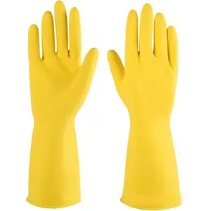 Rubber cleaning gloves 3 or 6 Pairs Reusable dishwashing gloves for Household Kitchen