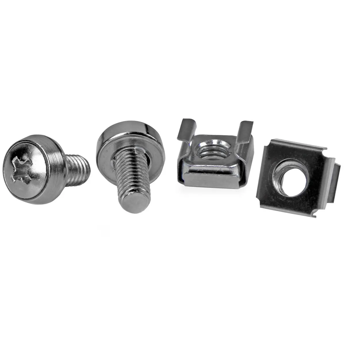 StarTech M6x12mm Metal Screws and Cage Nut Set - 50 Pack for Server Rack Cabinets, Home Storage Racks
