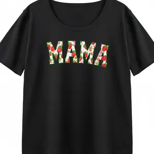 Mom Shirt Cute Strawberry Graphic Tee Women Mama Letter Print Relaxed Fit Aesthetic Coquette Trendy Top Plus Size Women's Clothing s~6xl Mother'S Day Gift For Mom