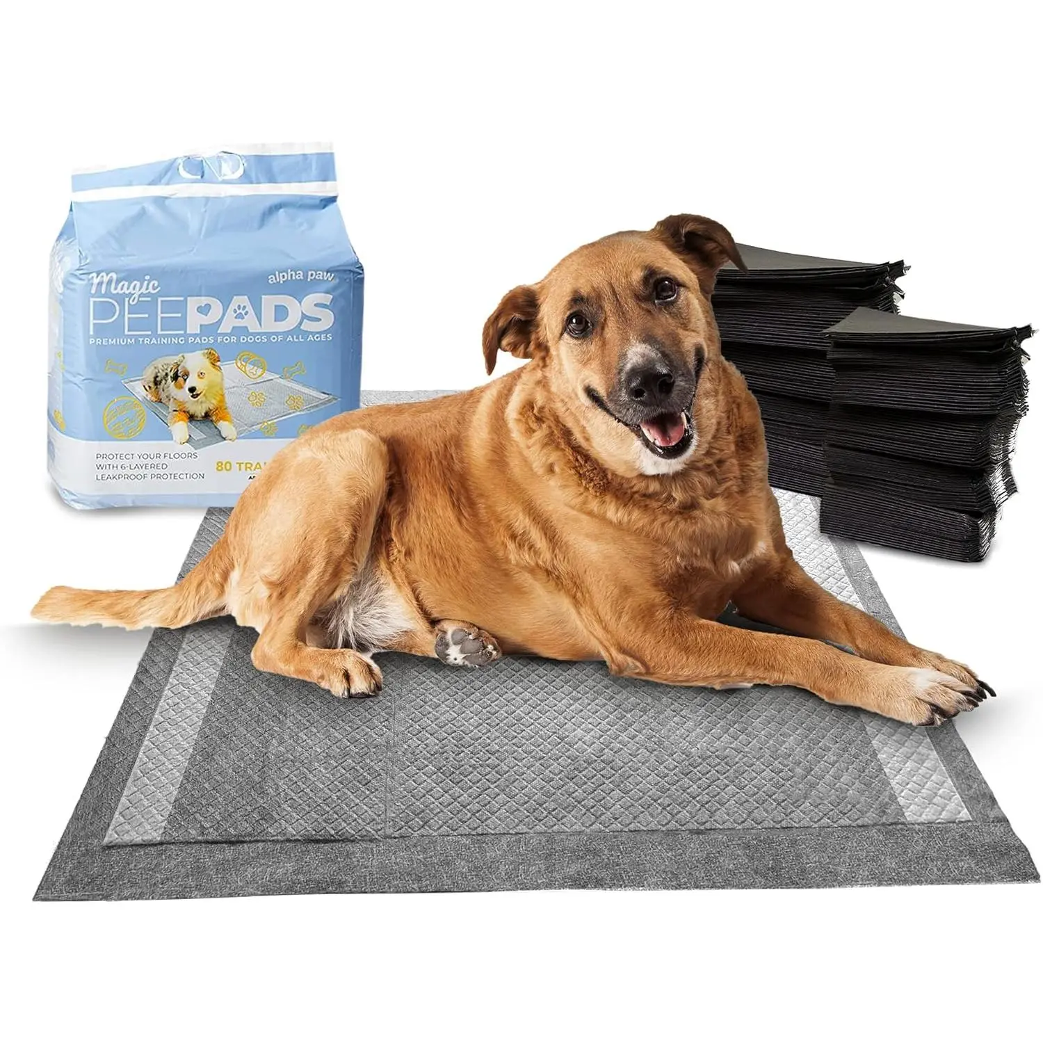 Alpha Paw Magic Pee Pads XL - Extra Quick-Dry Black Carbon Technology - 40 Pads Per Box Alpha Paw Magic Pee Pads XL - Extra Quick-Dry Black Carbon Technology - 40 Pads Per Box