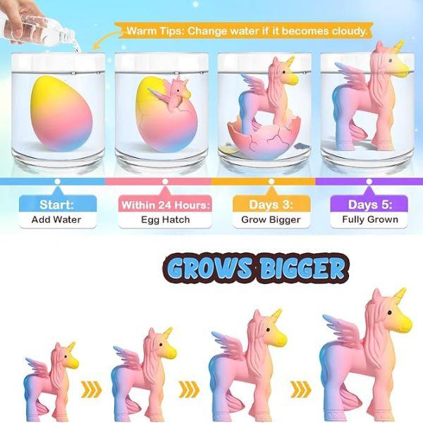 Unicorn Hatching Rainbow Eggs for Kids – 6 Pack Unicorn Surprise Toys, DIY Craft Kit for Boys & Girls, Easter Basket Stuffers, Birthday Party Favors & Gifts for Kids Ages 3–8