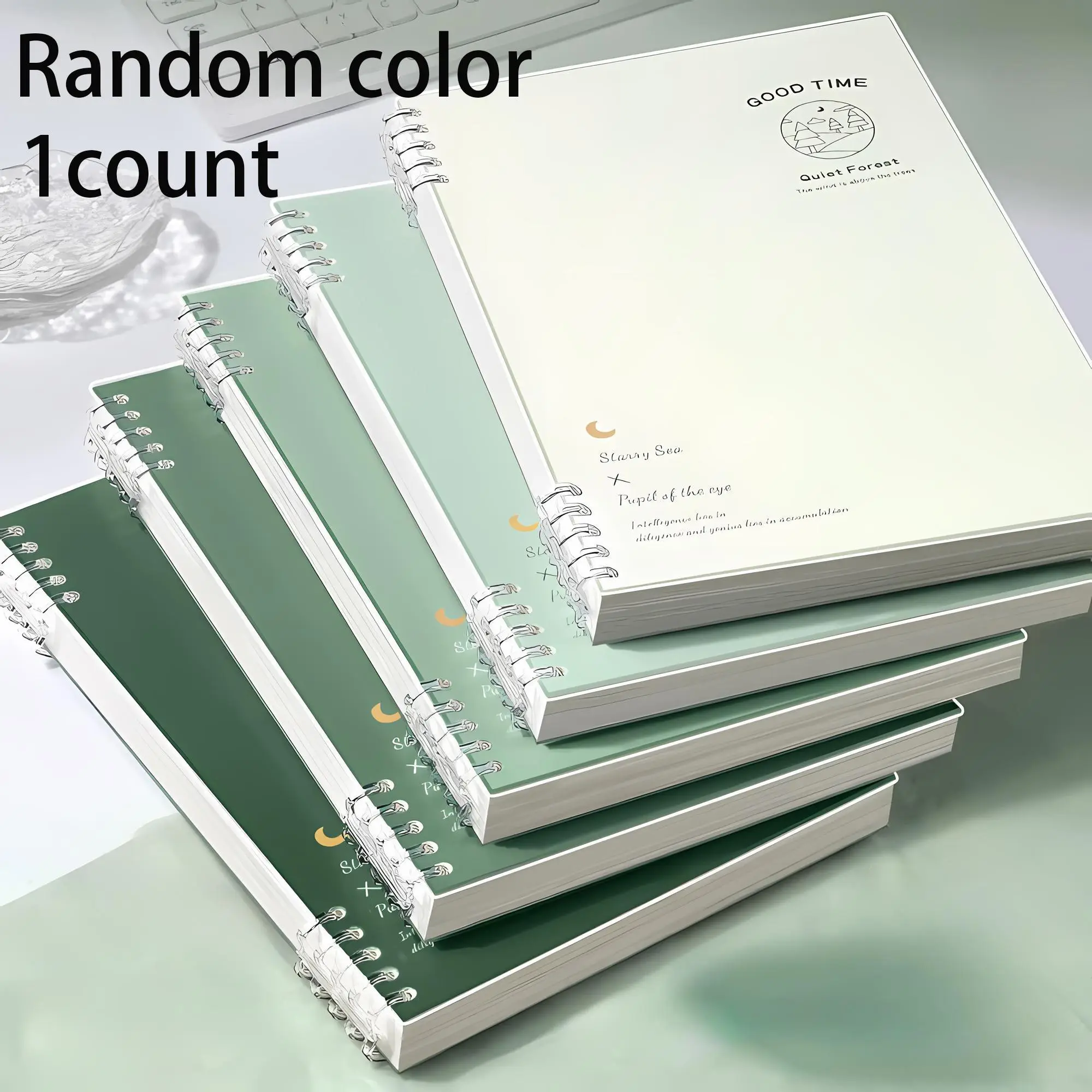 Random Color Loose Leaf Notebook, 1 Count Thickened Transparent Shell Notebook with 120 Sheets Paper, Waterproof & Anti-fouling Notebook for Students