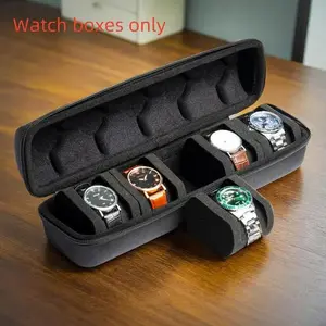 1pc Watch Storage Box, Watch Protector, 5 Compartments, Shockproof Divider, Handle, Portable Flip Design, Durable Travel Case, Scratch-Resistant, Unisex, Multi-Purpose