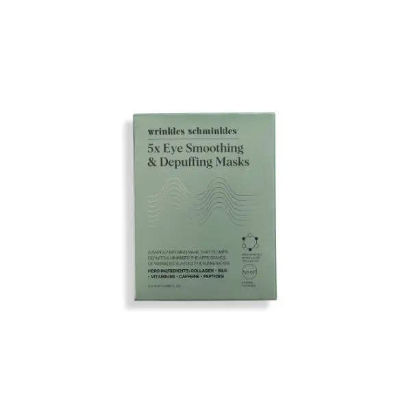 Eye Smoothing & Depuffing Mask - 5 Pairs - Hydration & Glow for Fine Lines, Dark Circles, Puffiness - 24 Ingredients, Marine Collagen, Peptides, MYOXINOL