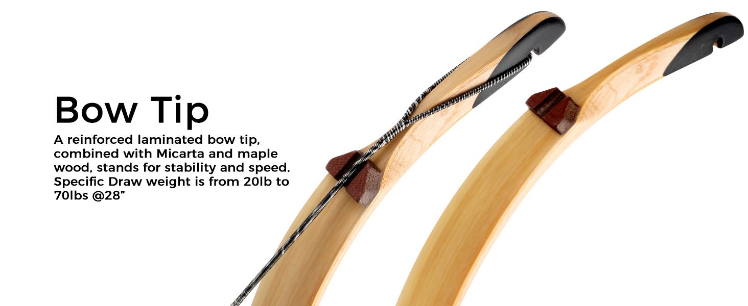 DEERSEEKER OUTDOOR 52" Handmade Ambidextrous Recurve Horsebow - 20-70 lbs dw, Anti-Shock Grip, Exotic Look, for Hunting/Target & Horseback Shooting