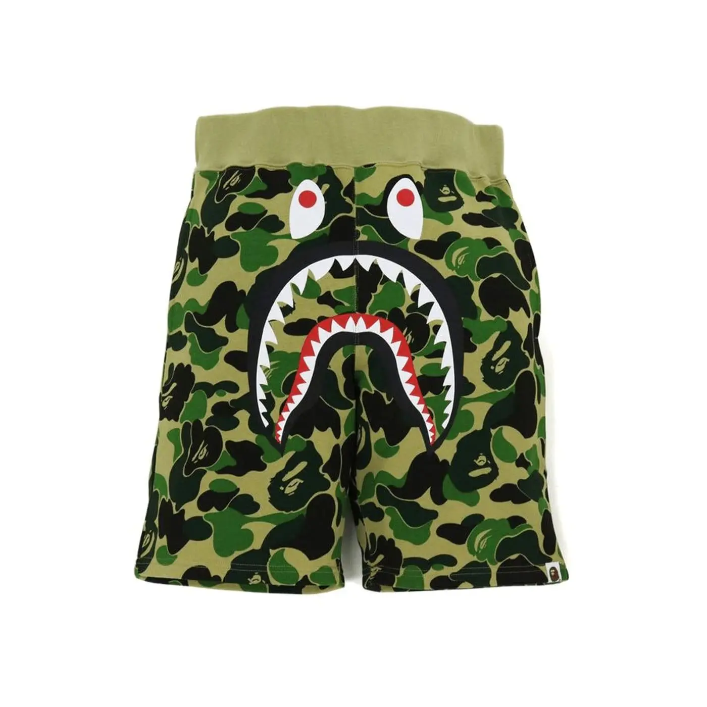 BAPE Big ABC Camo Shark Sweat Shorts Green