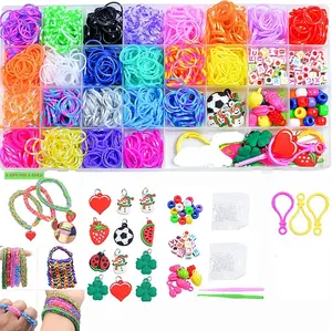 Rubber Bands Bracelet Making Kit Colored Rubber Bands Loom with Accessories for Girls