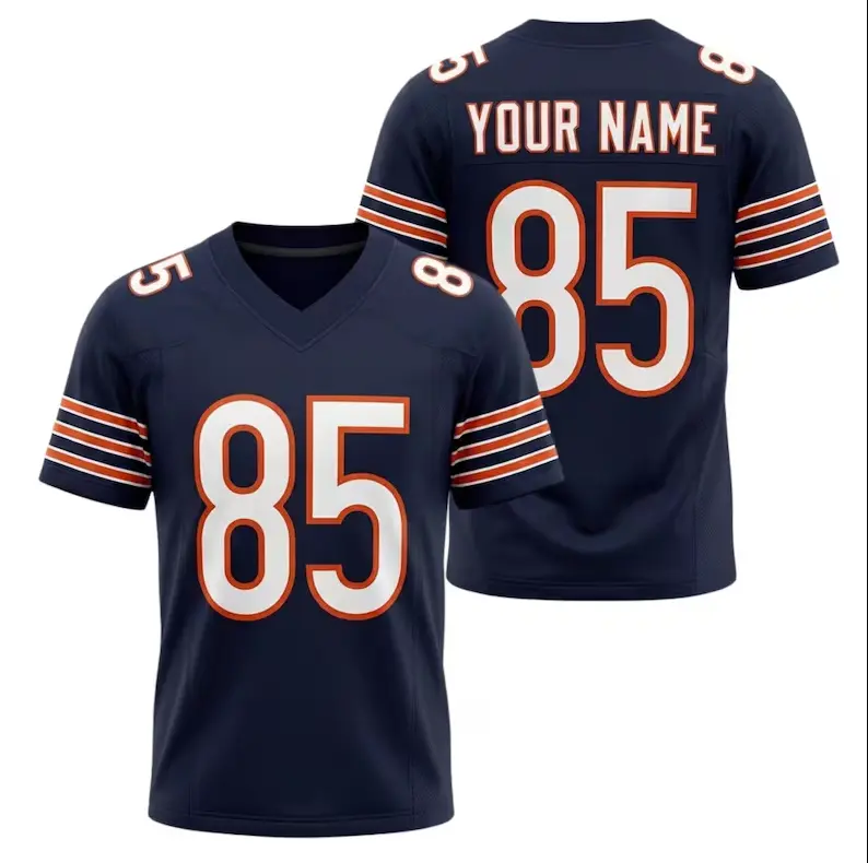 Custom Football Jersey Shirt, Personalized Name Number V-Neck Tee