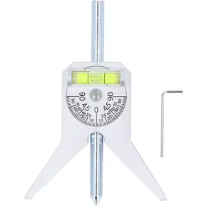 Pipe Center Finder, Stainless Steel Pipe Marker Centering Tool, Safety Pipe Measuring Tool with 4in Y Type Base, Pipefitter Tools with Adjustable Dial Bubble Protractor